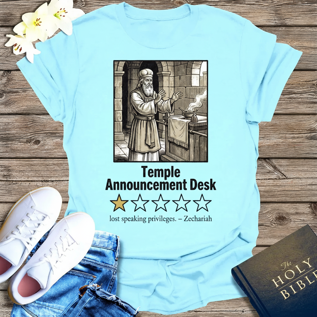 Temple Announcement Desk T-Shirt_triple_model