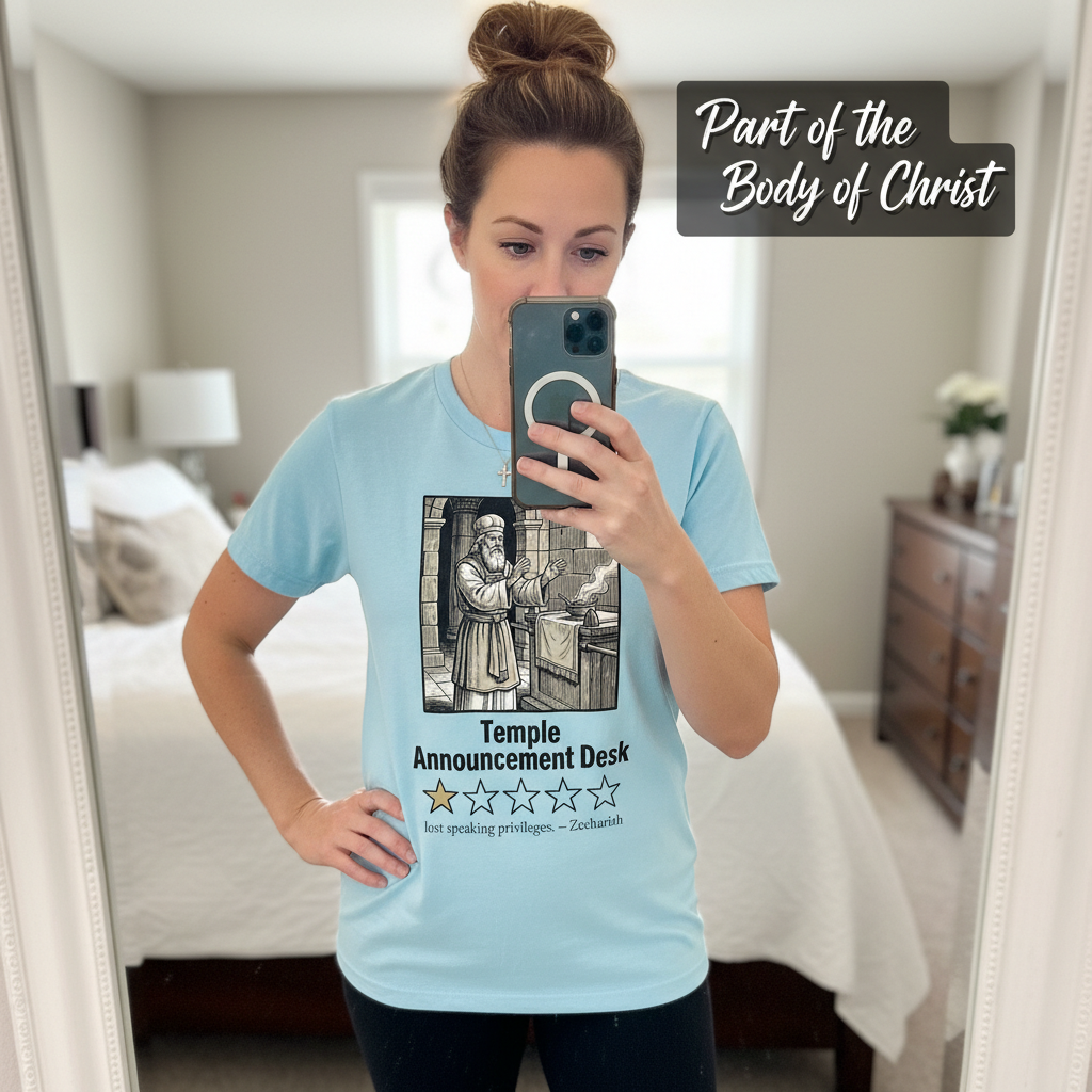 Temple Announcement Desk T-Shirt_mirror_selfie