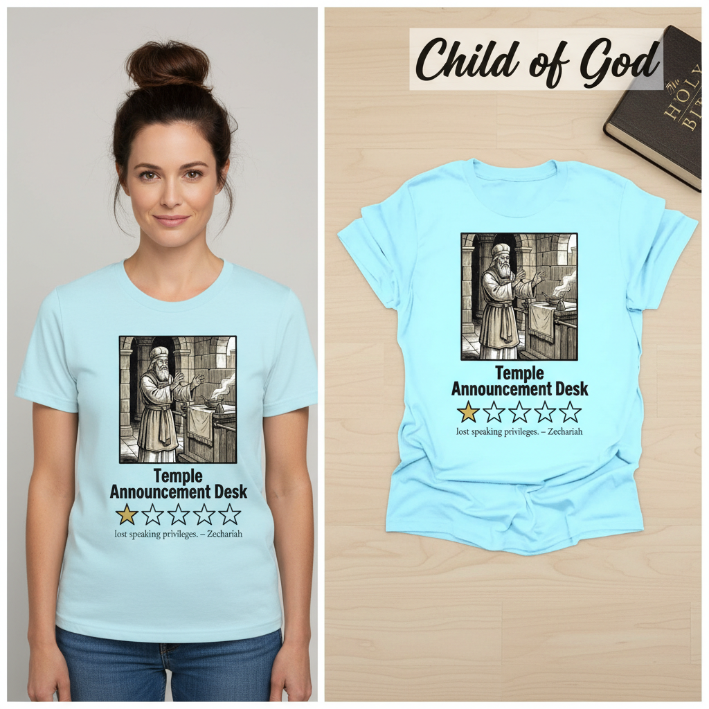 Temple Announcement Desk T-Shirt_model_flat