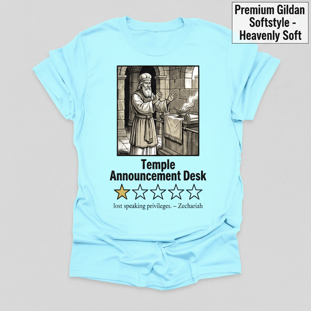 Temple Announcement Desk T-Shirt_clean