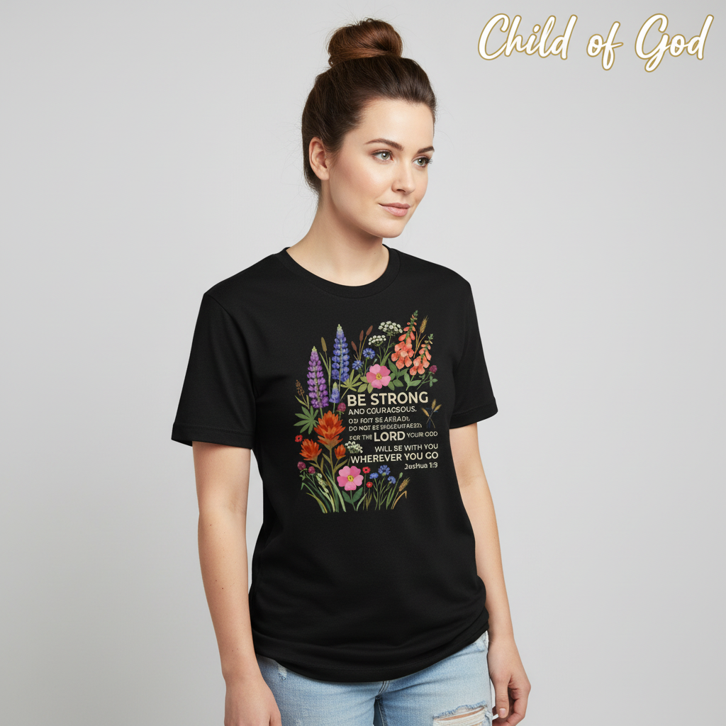 Floral Courage Scripture T-Shirt__hero