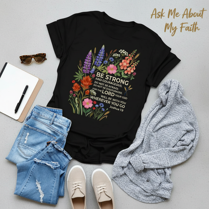 Floral Courage Scripture T-Shirt__pair