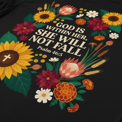 She Will Not Fall T-Shirt__detail