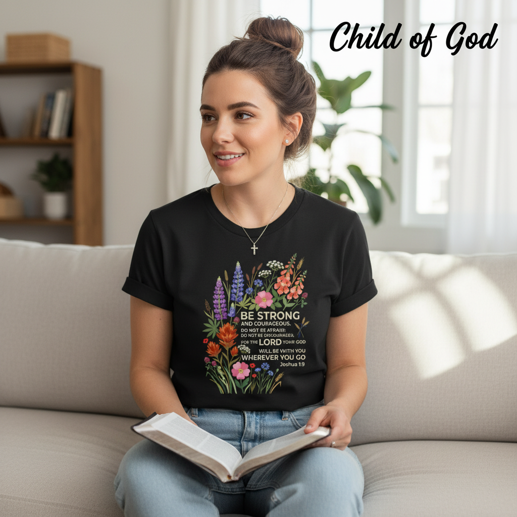 Floral Courage Scripture T-Shirt__use