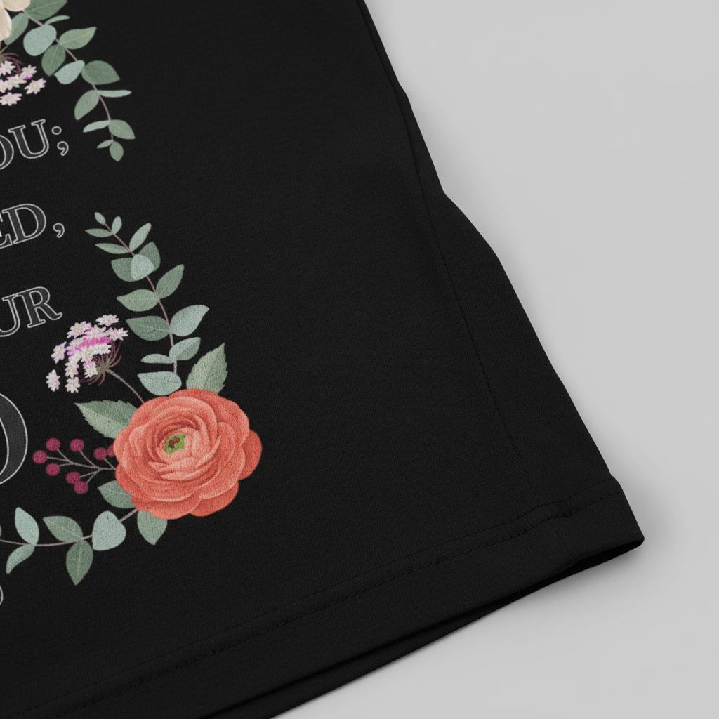 Fear Not Floral Scripture T-Shirt__detail