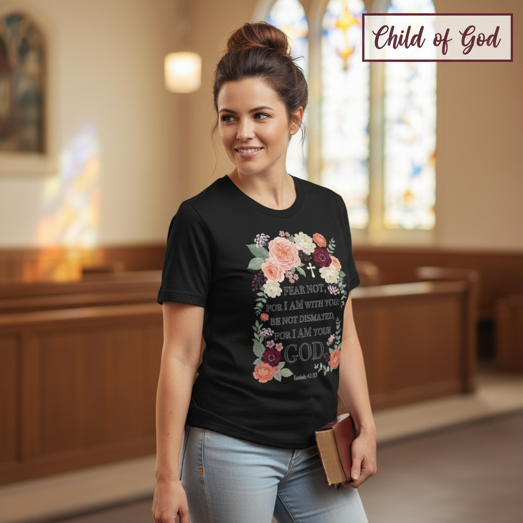 Fear Not Floral Scripture T-Shirt__lifestyle