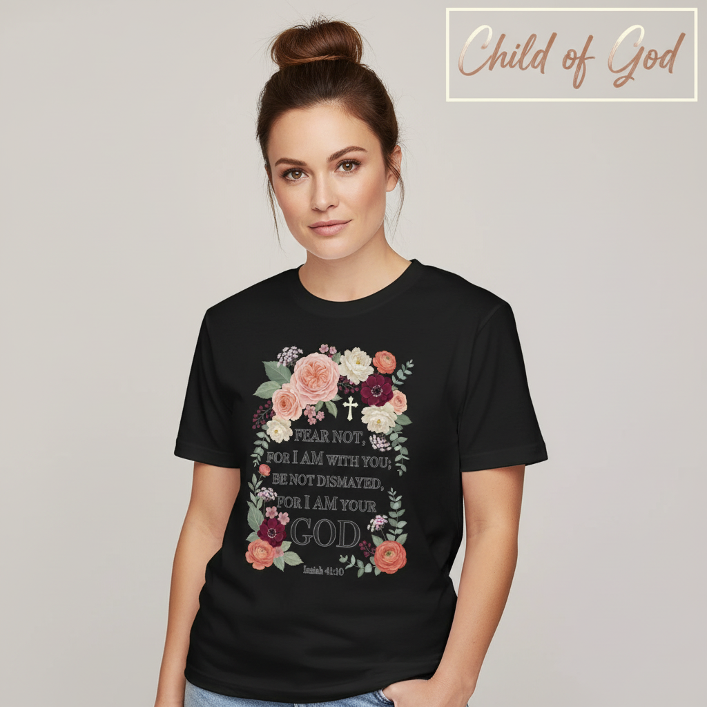 Fear Not Floral Scripture T-Shirt__hero