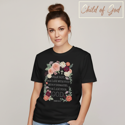 Fear Not Floral Scripture T-Shirt__hero
