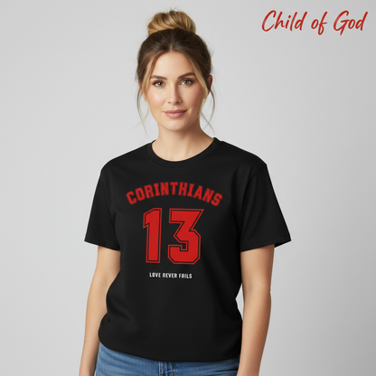 Corinthians 13 Love Never Fails T-Shirt__hero