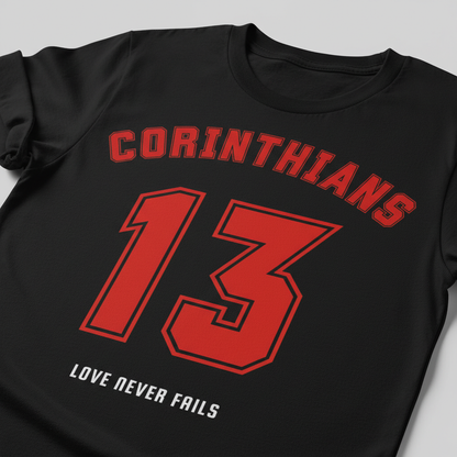 Corinthians 13 Love Never Fails T-Shirt__detail