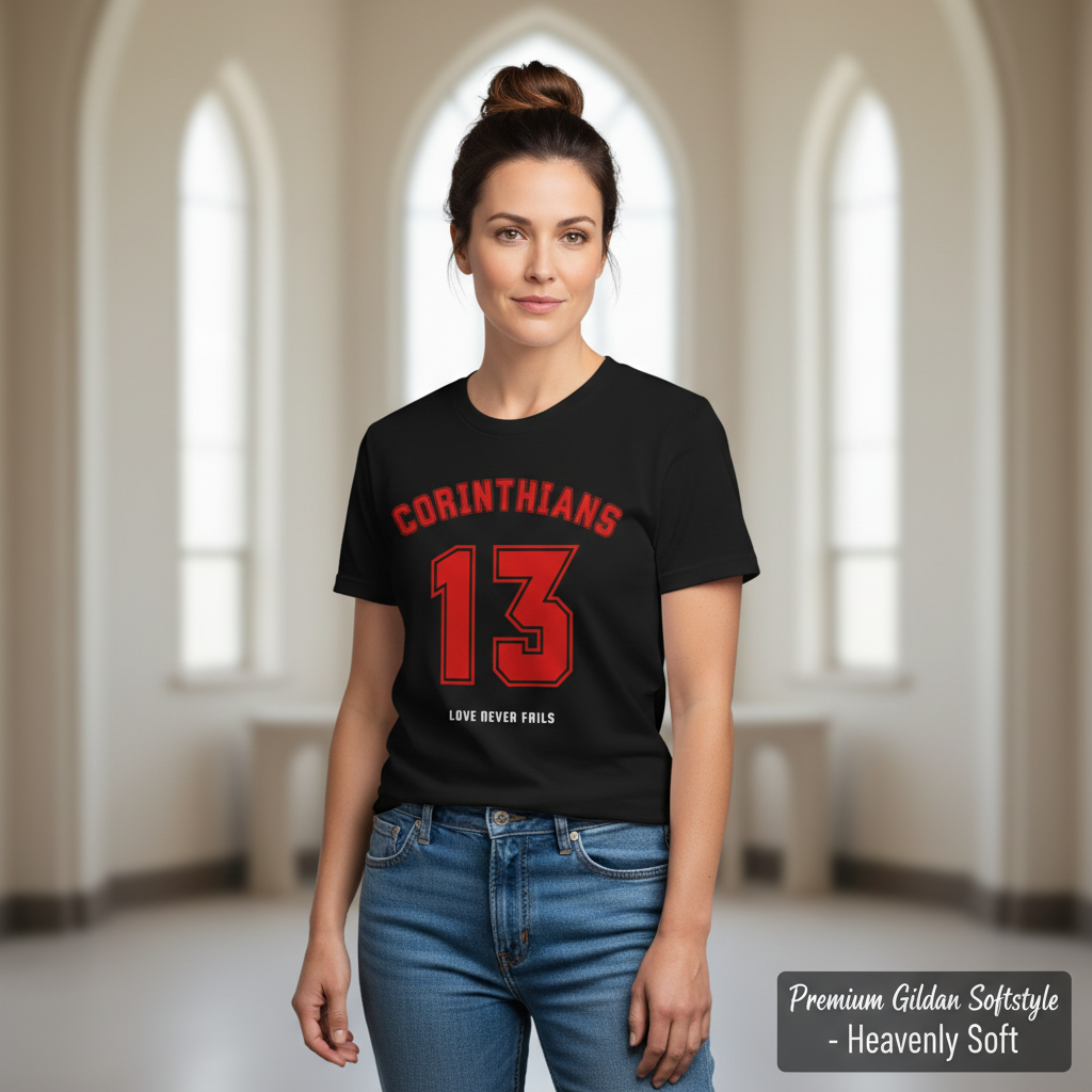 Corinthians 13 Love Never Fails T-Shirt__space