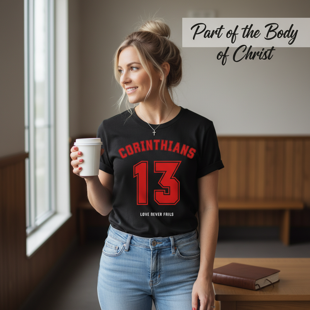 Corinthians 13 Love Never Fails T-Shirt__lifestyle