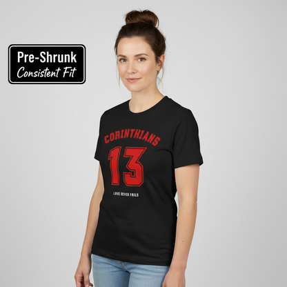 Corinthians 13 Love Never Fails T-Shirt__benefit