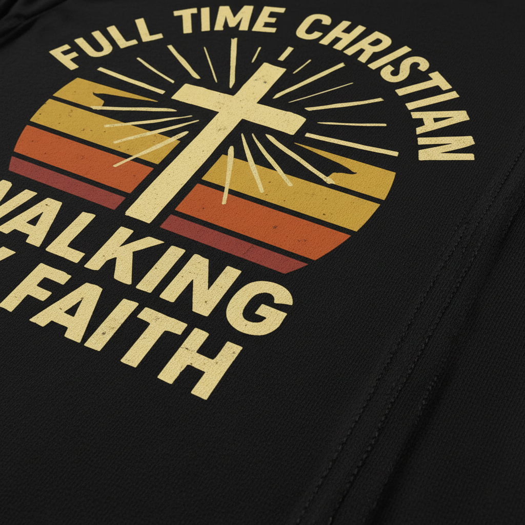 Full Time Christian Walking by Faith T-Shirt__detail