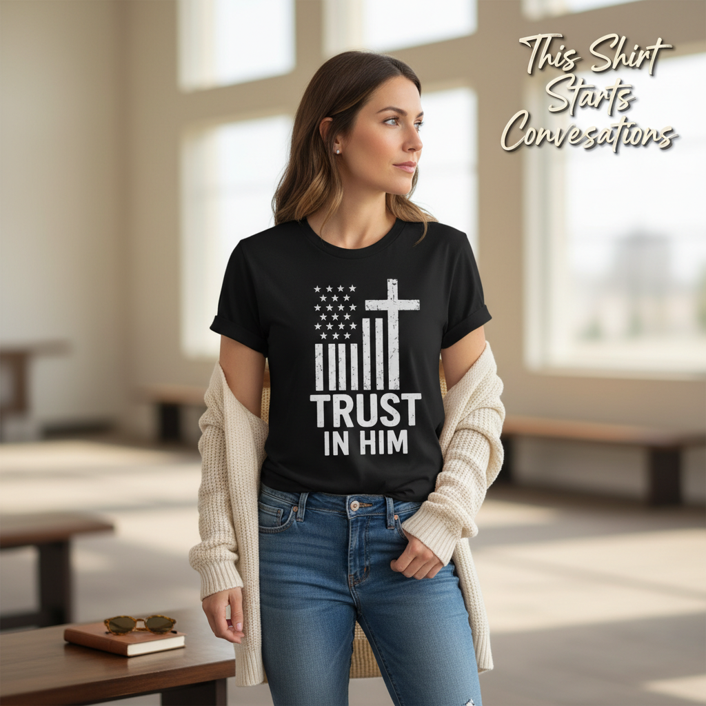 Trust In Him Cross Flag T-Shirt__pair
