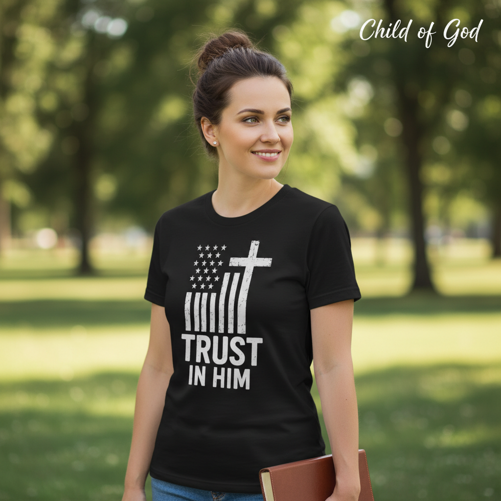 Trust In Him Cross Flag T-Shirt__lifestyle