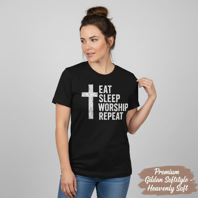 Eat Sleep Worship Repeat T-Shirt__benefit