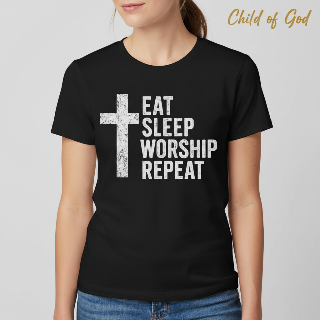 Eat Sleep Worship Repeat T-Shirt__hero