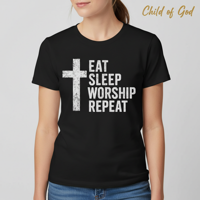 Eat Sleep Worship Repeat T-Shirt__hero
