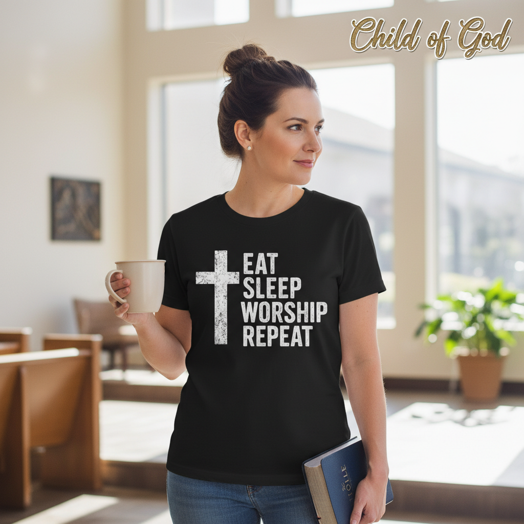 Eat Sleep Worship Repeat T-Shirt__lifestyle