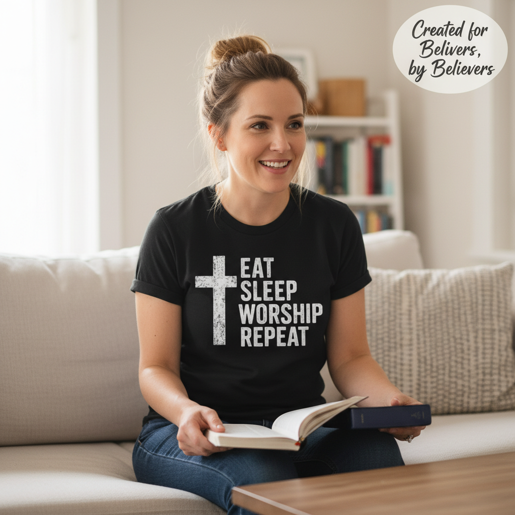 Eat Sleep Worship Repeat T-Shirt__use