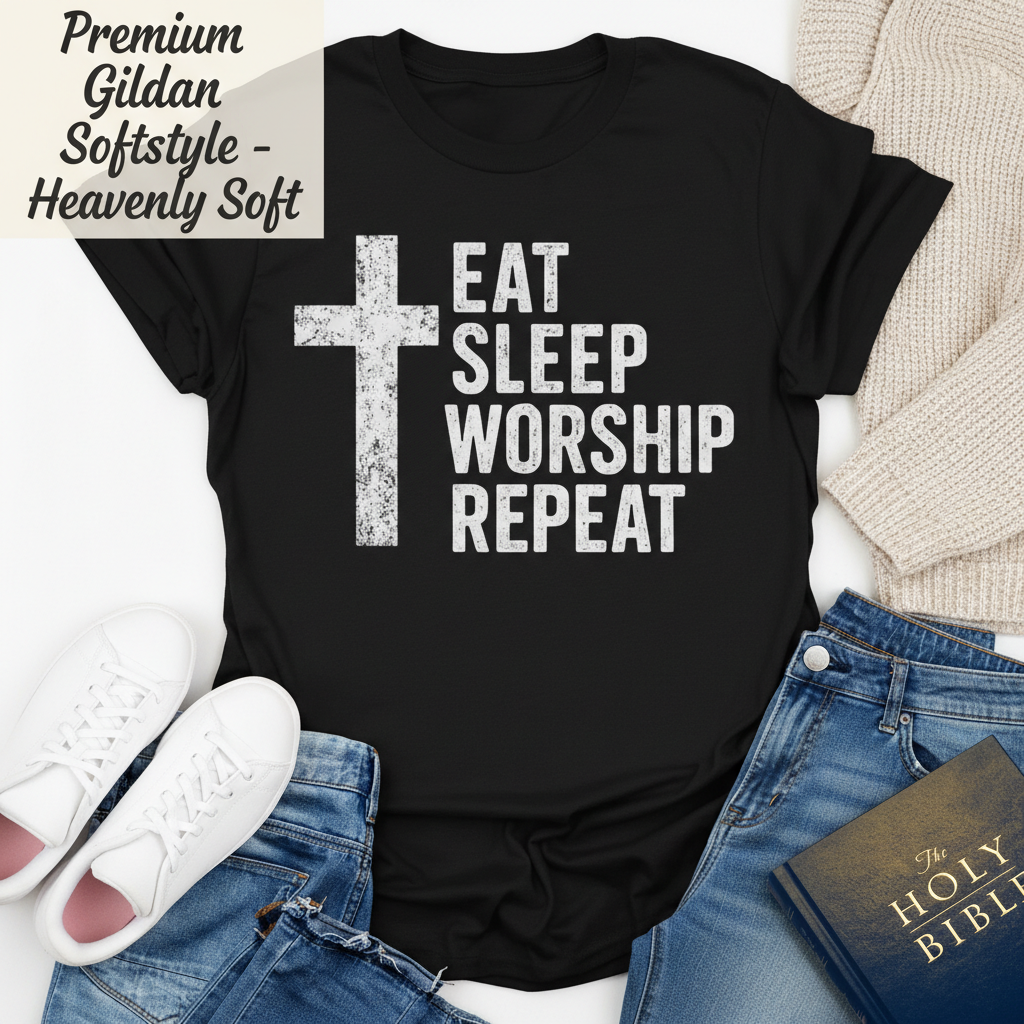 Eat Sleep Worship Repeat T-Shirt__pair
