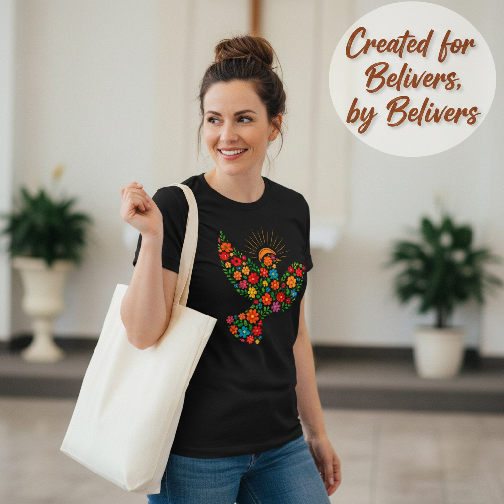 Floral Dove of Peace T-Shirt__lifestyle