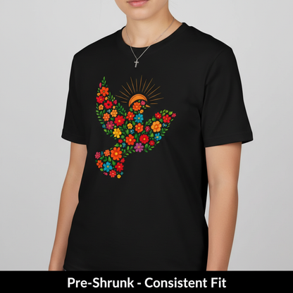 Floral Dove of Peace T-Shirt__space