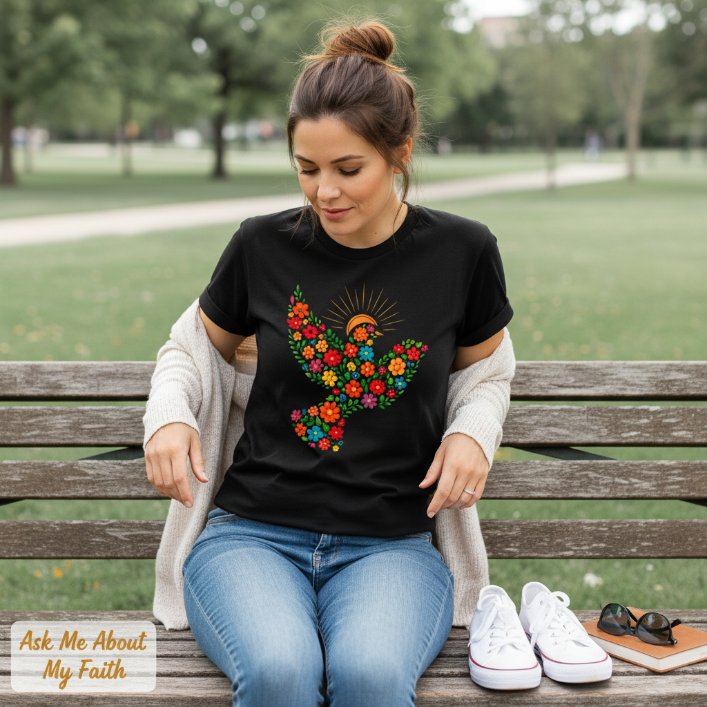 Floral Dove of Peace T-Shirt__pair
