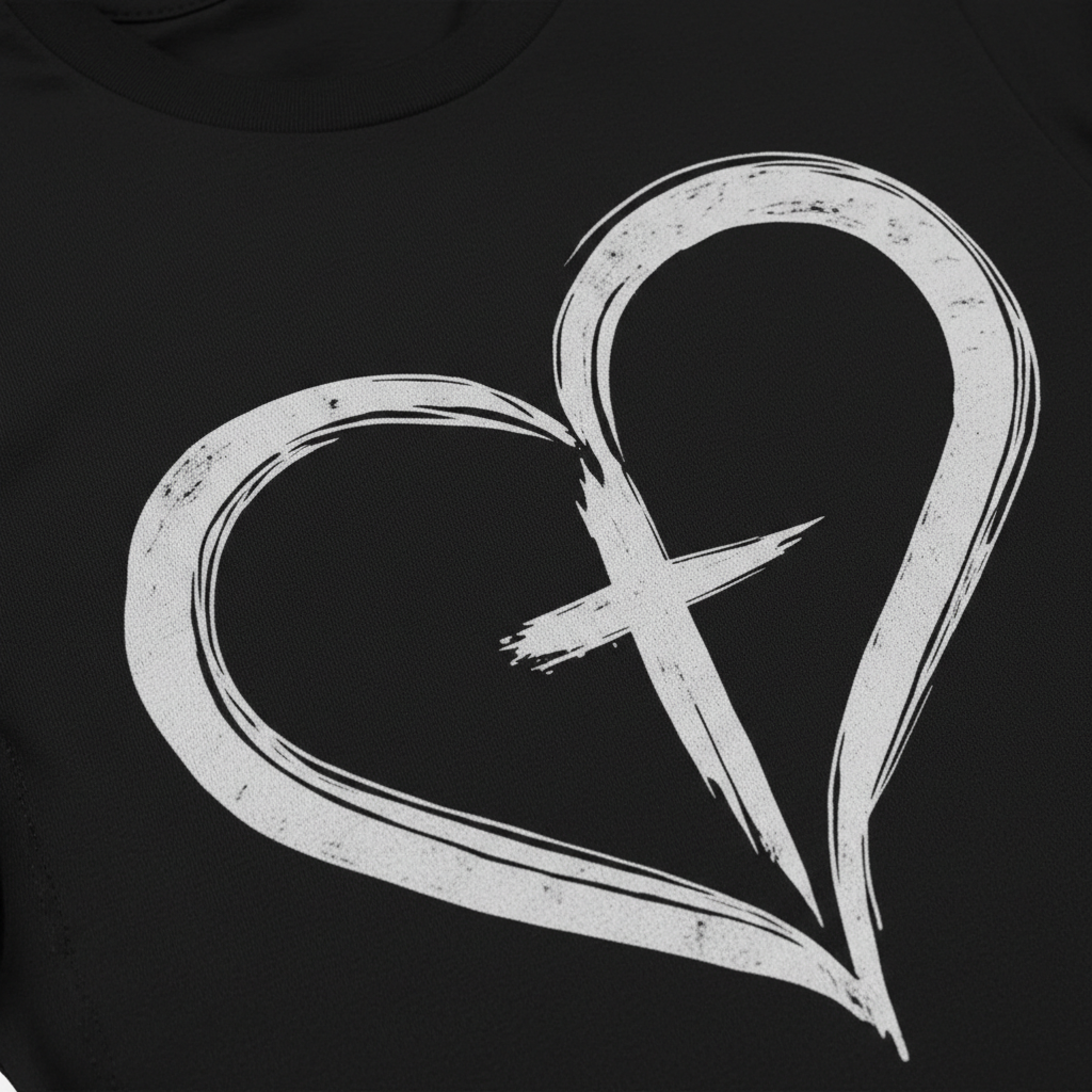 Cross in Heart T-Shirt__detail