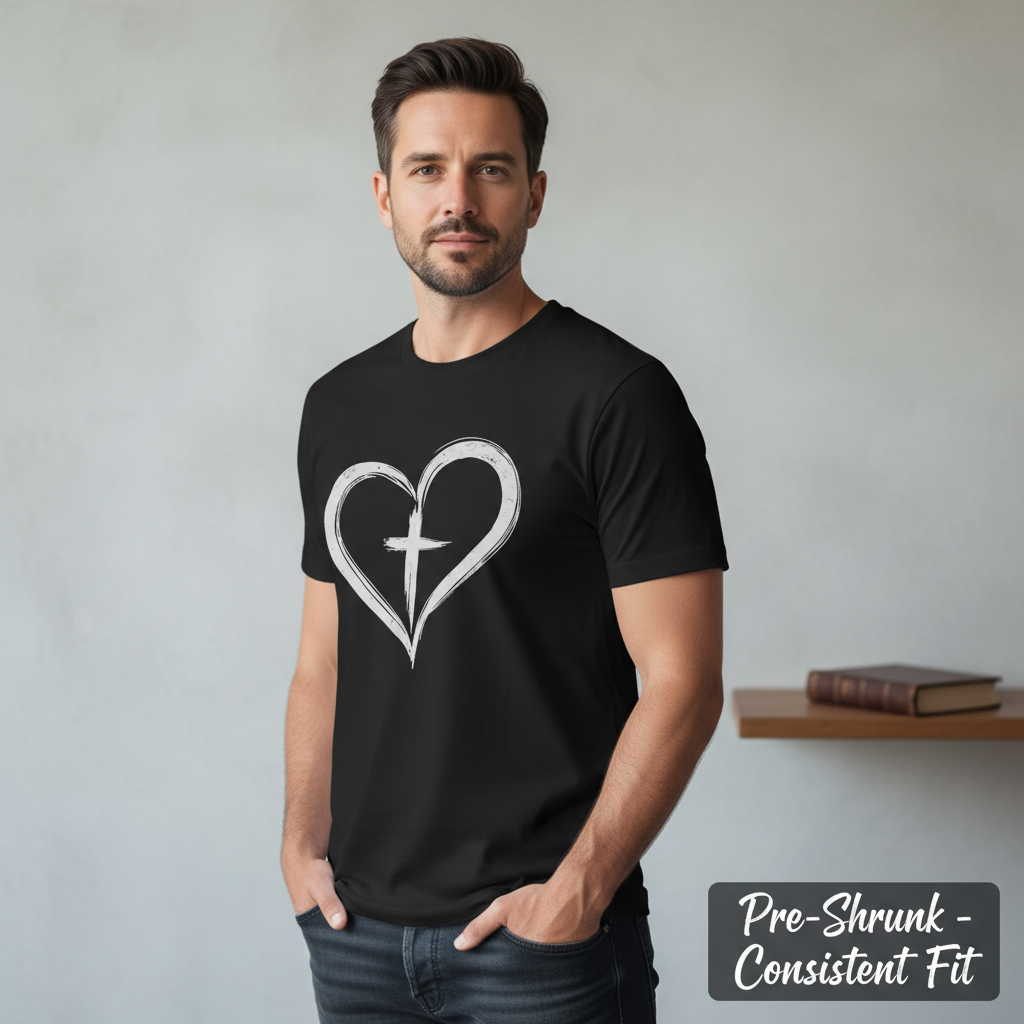 Cross in Heart T-Shirt__space