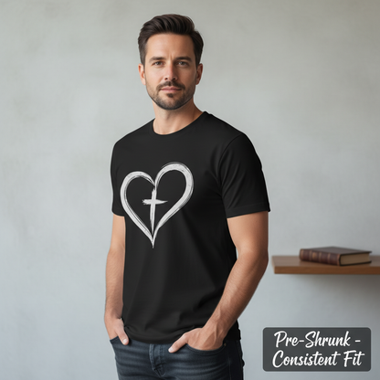 Cross in Heart T-Shirt__space