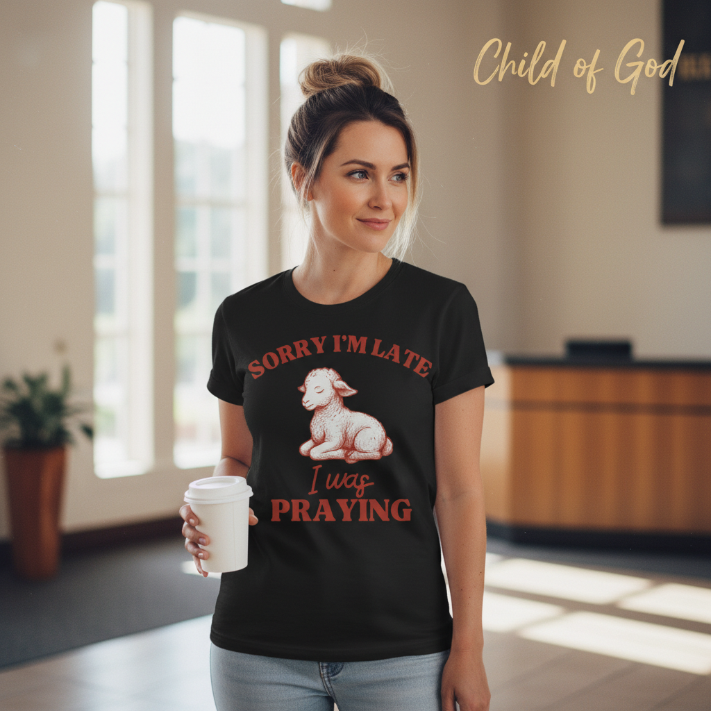 Sorry I'm Late I Was Praying T-Shirt__lifestyle