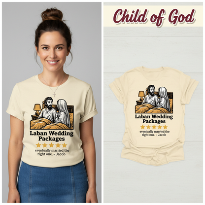 Laban Wedding Packages T-Shirt_model_flat
