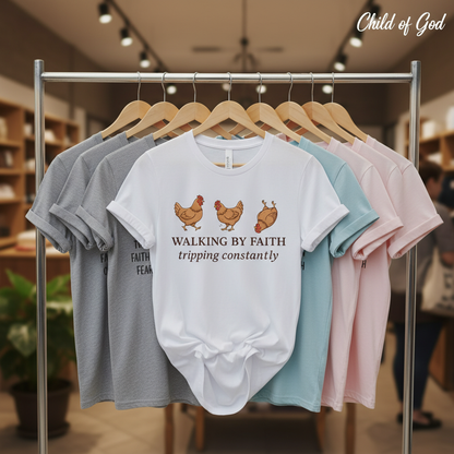 Walking By Faith Chicken T-Shirt_boutique_rack