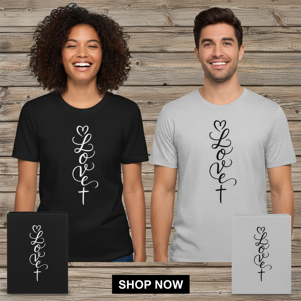 Loved in Christ T-Shirt_dual_model_life