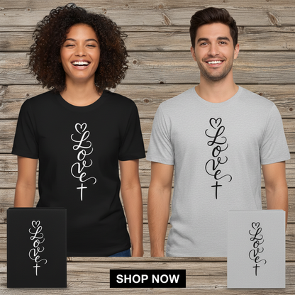 Loved in Christ T-Shirt_dual_model_life