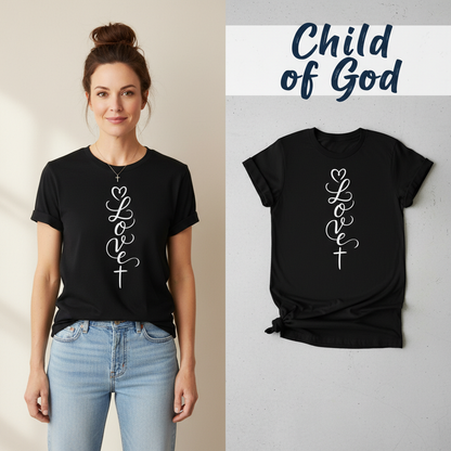 Loved in Christ T-Shirt_model_flat