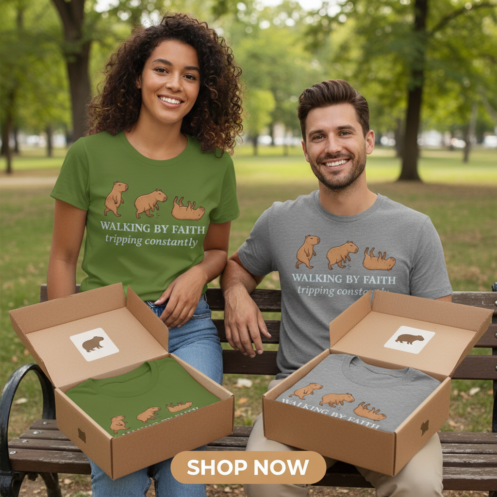 Walking by Faith T-Shirt_dual_model_life