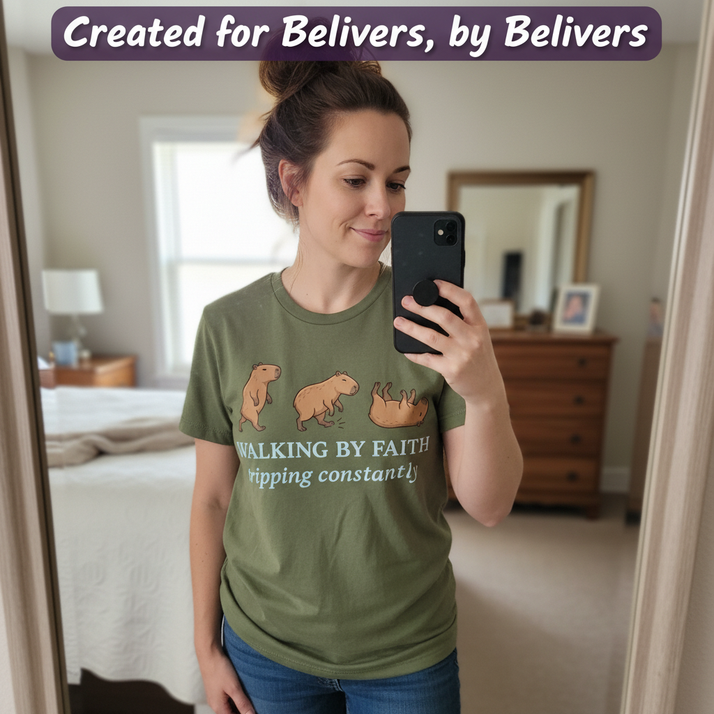 Walking by Faith T-Shirt_mirror_selfie