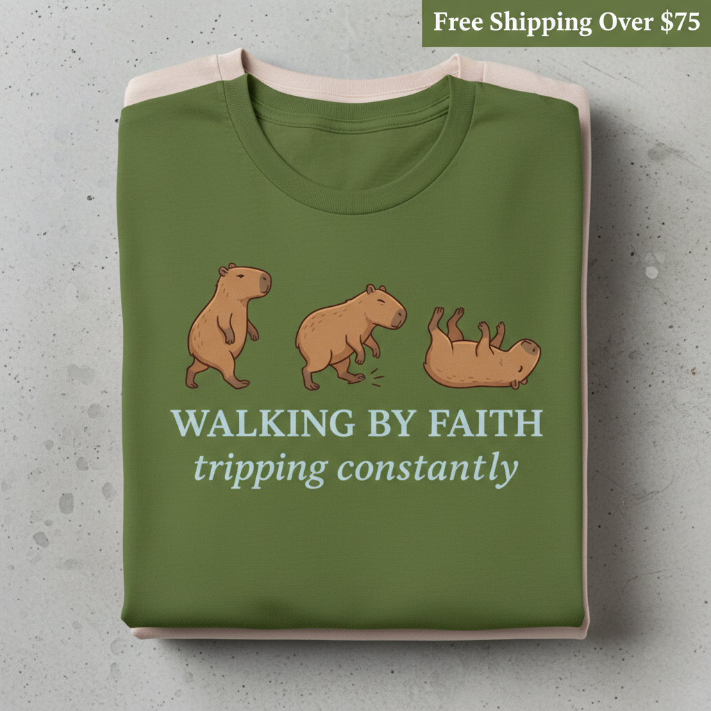 Walking by Faith T-Shirt_stacked_flatlay