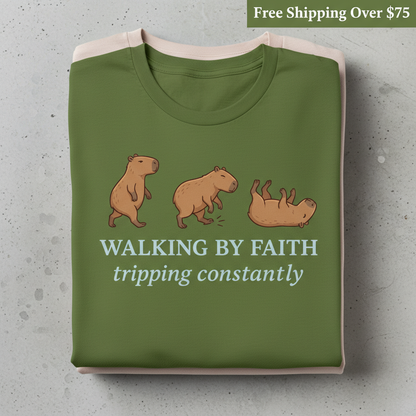 Walking by Faith T-Shirt_stacked_flatlay