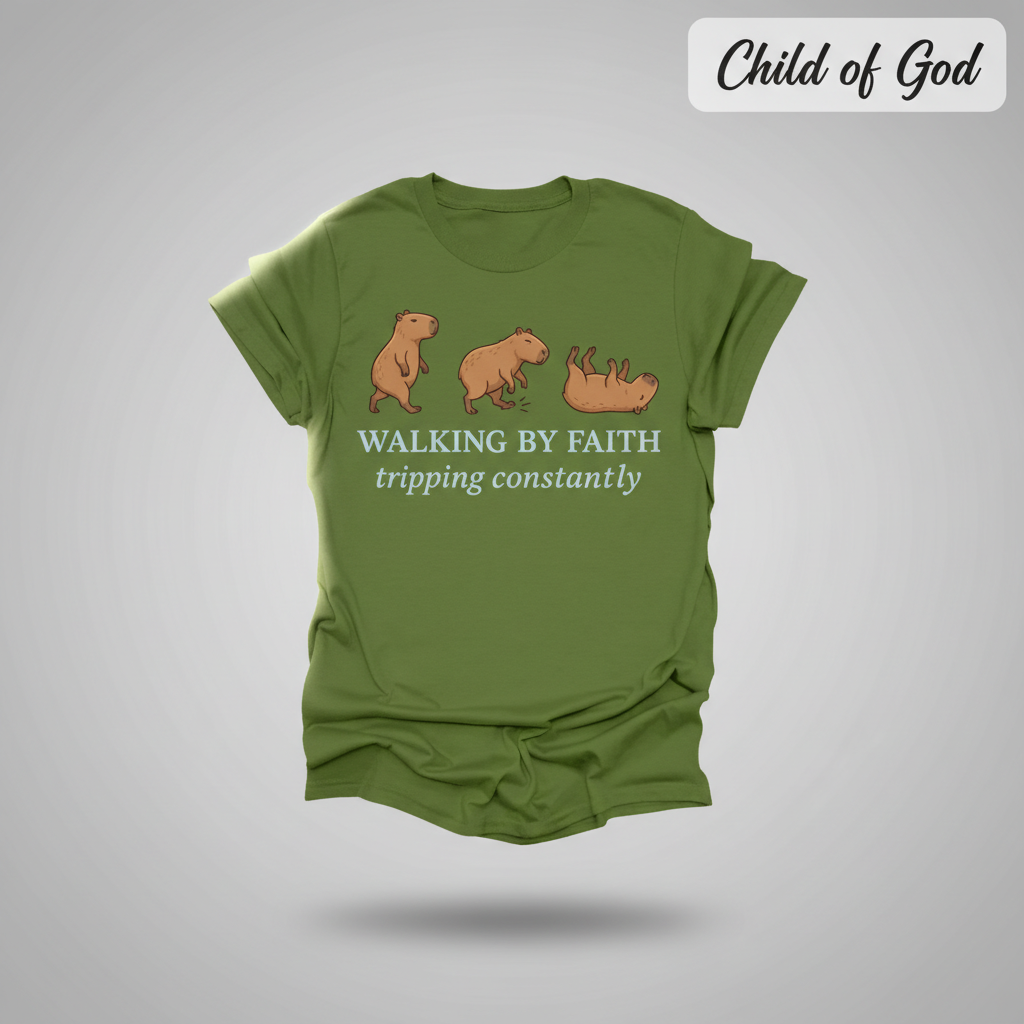 Walking by Faith T-Shirt_3d_float