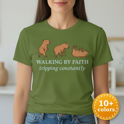 Walking by Faith T-Shirt_badge