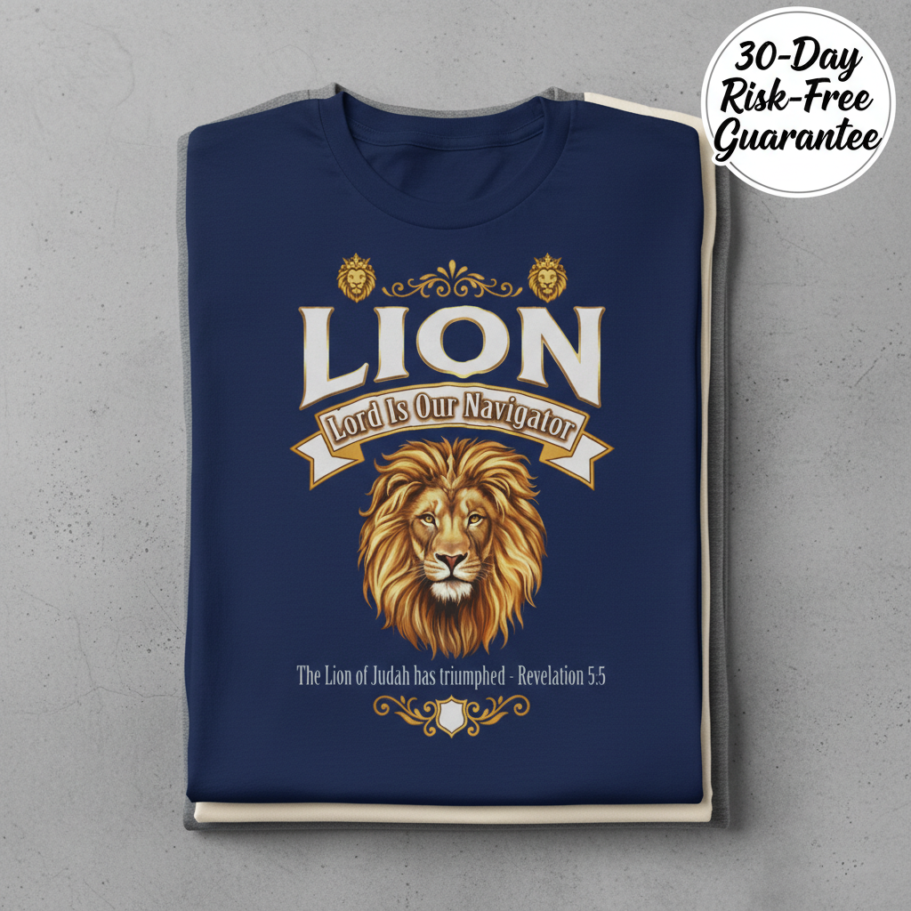Lion of Judah Victory T-Shirt_stacked_flatlay