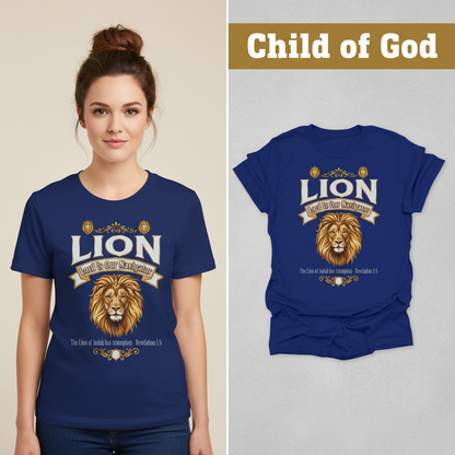 Lion of Judah Victory T-Shirt_model_flat