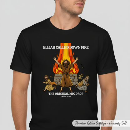 Elijah’s Fire Mic Drop T-Shirt__space