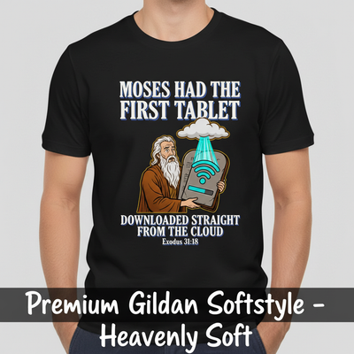 First Tablet from the Cloud T-Shirt__space