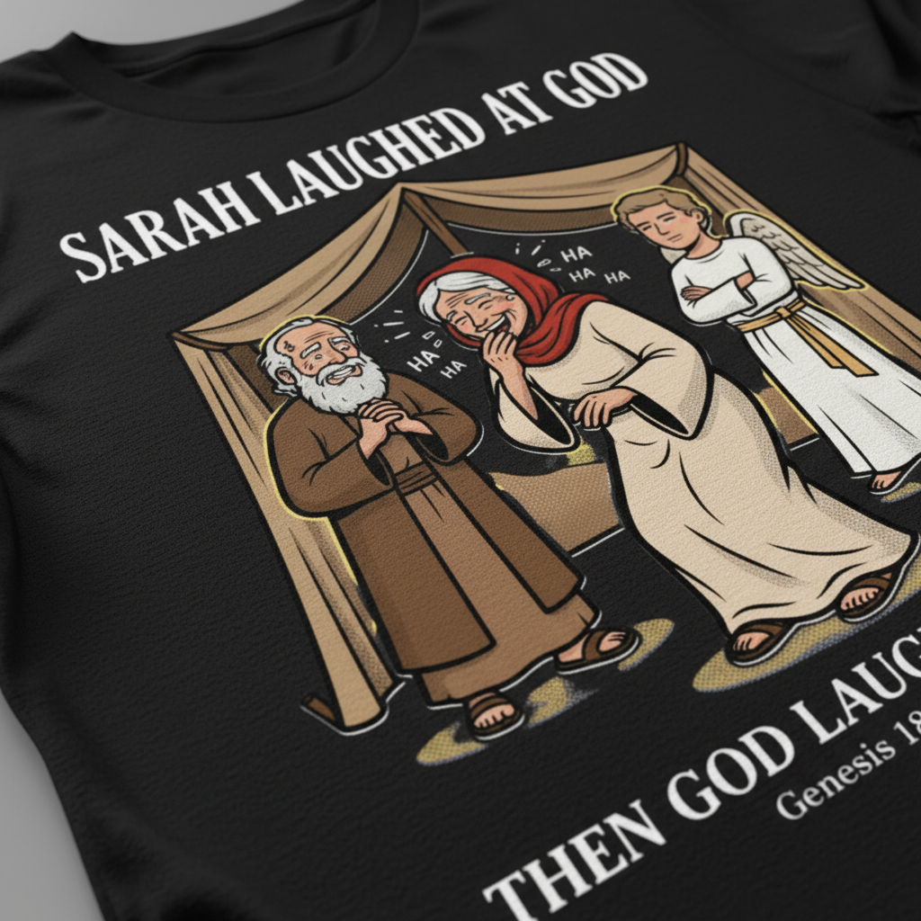 Sarah Laughed at God T-Shirt__detail