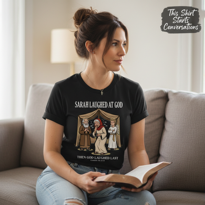Sarah Laughed at God T-Shirt__use